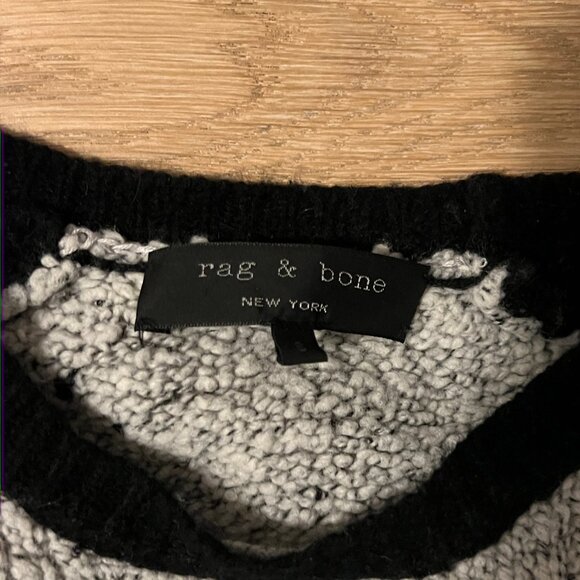 Black and Grey Rag and Bone Portia Crewneck Sweater Size S - Picture 3 of 4